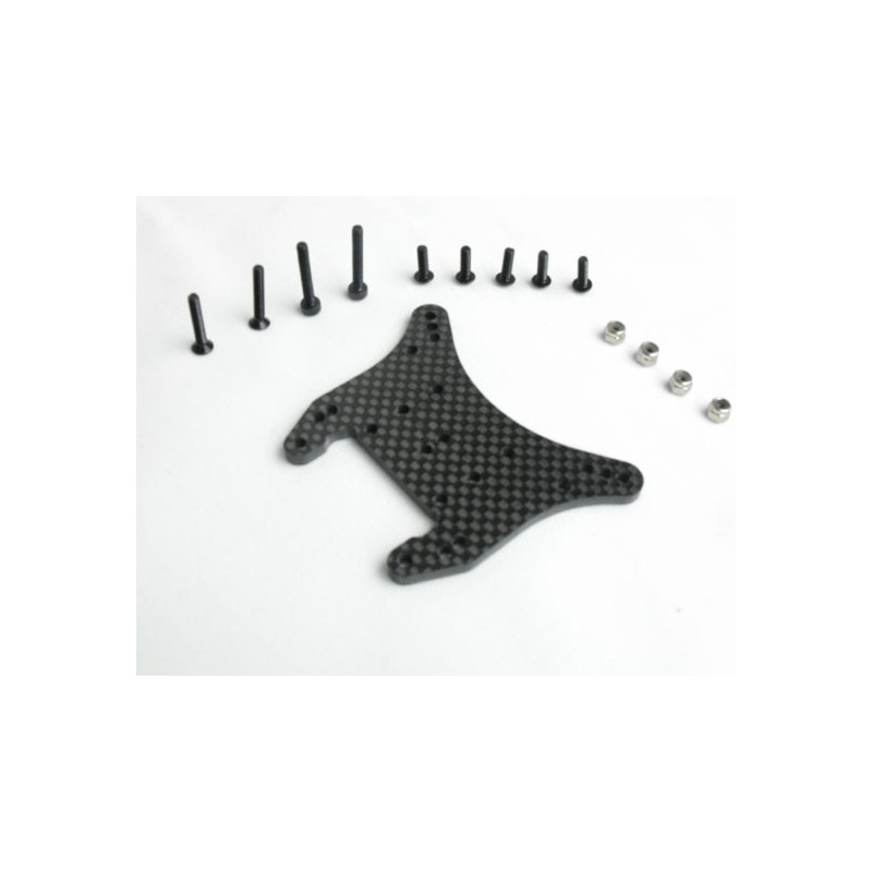 Pièce pour voiture electrique tous chemin 1/10 Support Amort. arr carbone