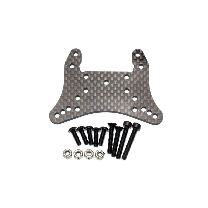 Pièce pour voiture electrique tous chemin 1/10 Support Amort. avt carbone