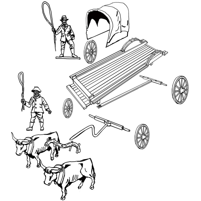 Figurine Colonial Ox Wagon 1/72 Figurine Colonial Ox Wagon 1/72