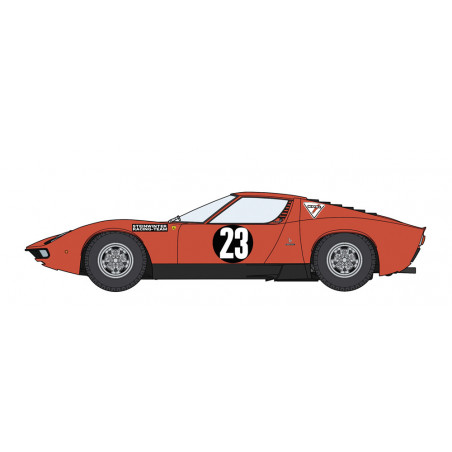 Maquette de voiture en plastique Lamborghini Miura P400 « 1968 Hockenheimring » 1:24
