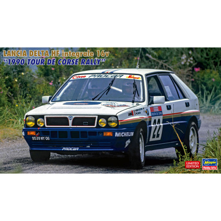 Maquette de voiture en plastique Lancia Delta HF Intégrale 16v  « Rallye tour de Corse 1990 » 1:24