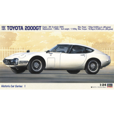 Maquette de voiture en plastique Toyota 2000GT 1967 1:24 HC1