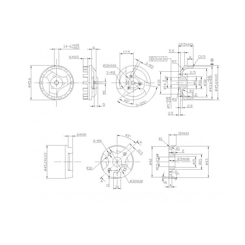 Moteur électrique radiocommandé Moteur DM3625 Kv800 Moteur électrique radiocommandé Moteur DM3625 Kv800