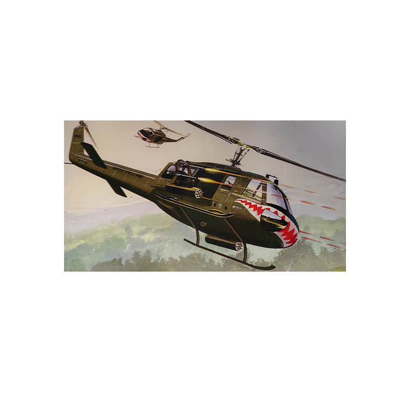 Maquette d'hélicoptère en plastique UH-1B Huey 1/100