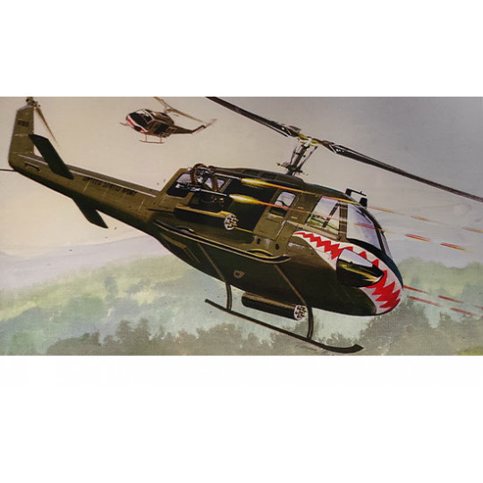 Maquette d'hélicoptère en plastique UH-1B Huey 1/100 Maquette d'hélicoptère en plastique UH-1B Huey 1/100