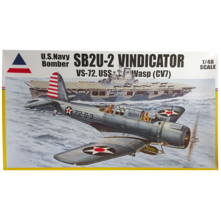 Maquette d'avion en plastique SB2U-2 Vindicator VS-72 USS Wasp (CV7) 1/48