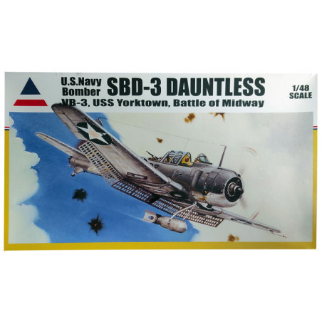 Maquette d'avion en plastique SBD-3 Dauntless VB-3 USS Yorktown Battle of Midway 1/48