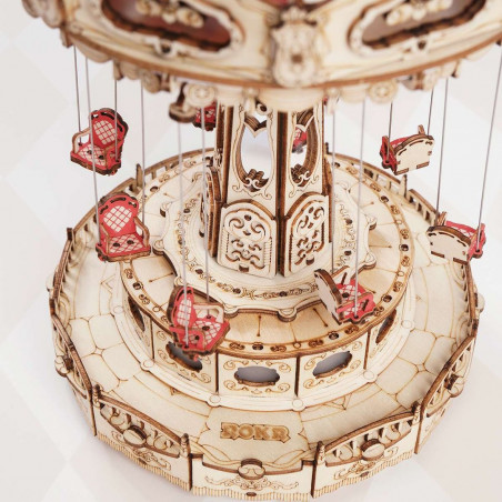 Intermediate mechanical 3D puzzle Musical and luminous swing carousel | Scientific-MHD