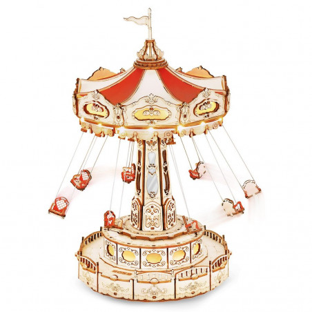 Intermediate mechanical 3D puzzle Musical and luminous swing carousel | Scientific-MHD