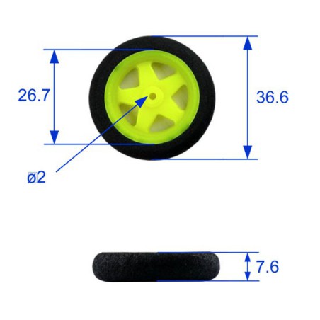 Embedded accessory 36/7mm foam wheels | Scientific-MHD