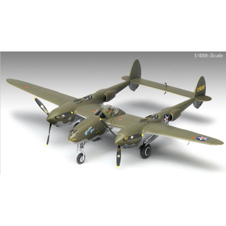 Maquette d'avion en plastique P-38F LIGHTING GLACIER GIRL 1/48