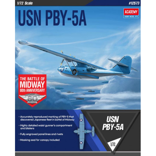 Maquette d'avion en plastique USN PBY-5A 1/72 "Bataille de Midway" Maquette d'avion en...
