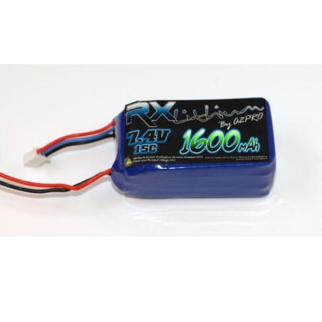 Lipo battery for radio -controlled device Pack RX Lipo 7.4V/1600MAH BEC | Scientific-MHD