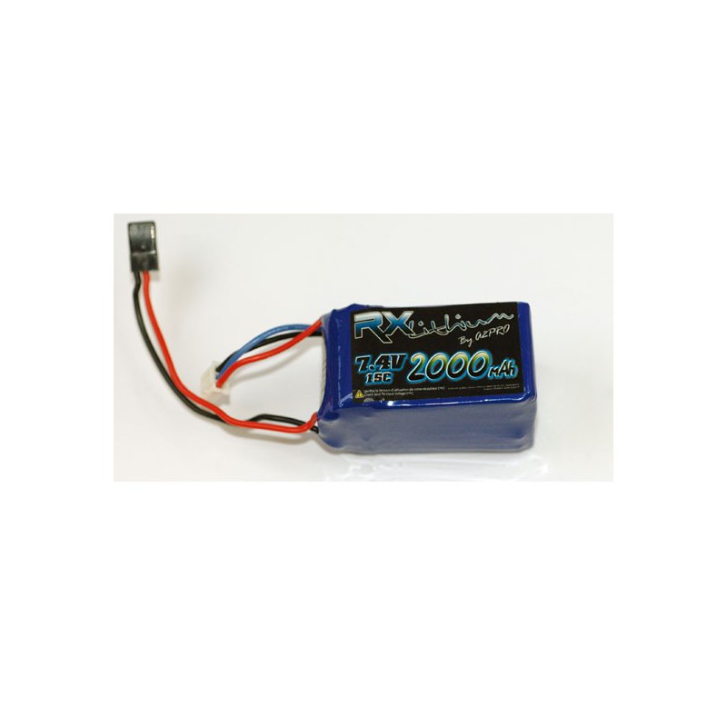 Accu LIPO pour appareil radiocommandé PACK Rx LiPo 7.4V/2000mAh JR