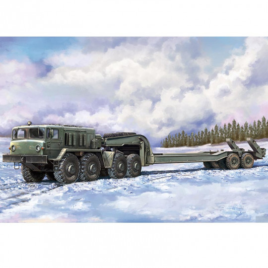 Plastikmodell des Lastwagens MAZ-537G intermediate type mit Anhänger MAZ/ChMZAP 5247G 1:72 Plastikmodell des...