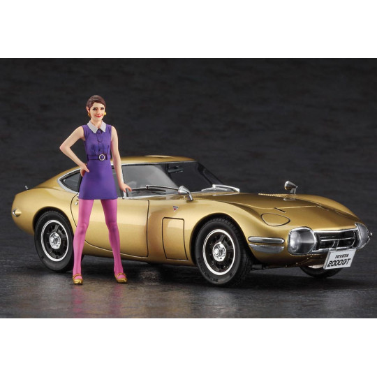 Maquette plastique de voiture Toyota 2000GT « Gold » avec figurine 1:24 SP533 Maquette plastique de...