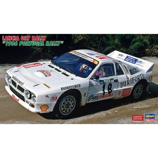 Maquette plastique de voiture Rallye Lancia 037 « Rallye du Portugal 1986 » 1:24 Maquette plastique de...