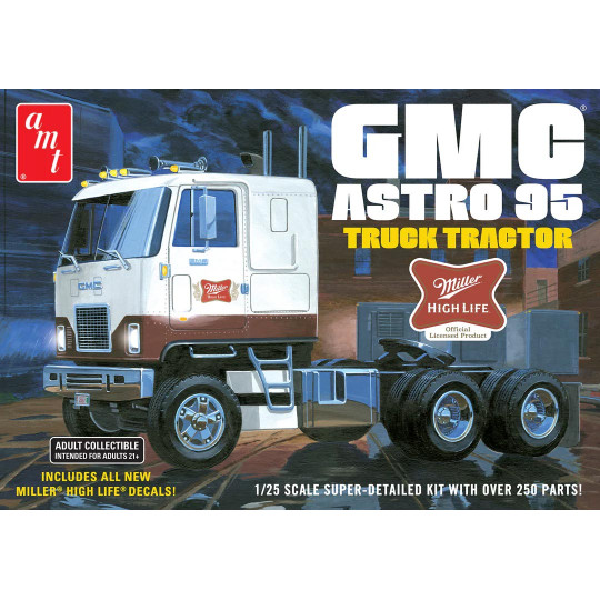 Plastikmodell des GMC Astro 95 "Miller Bier" LKW 1:25 Plastikmodell des GMC Astro...