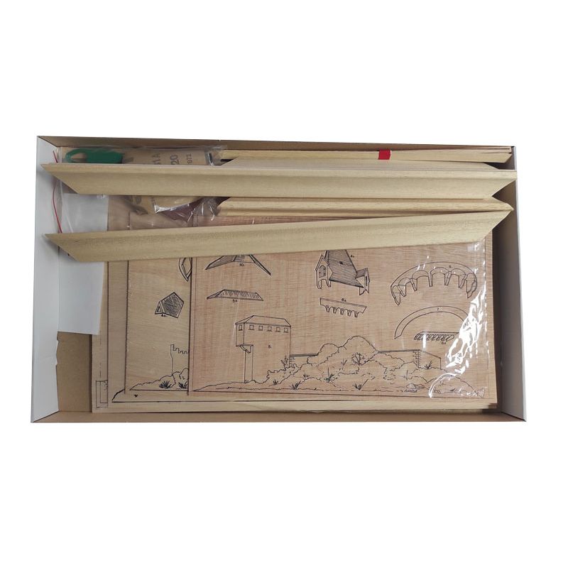 Puzzle 3D mécanique facile pour maquette Tableau en bois CHATEAU