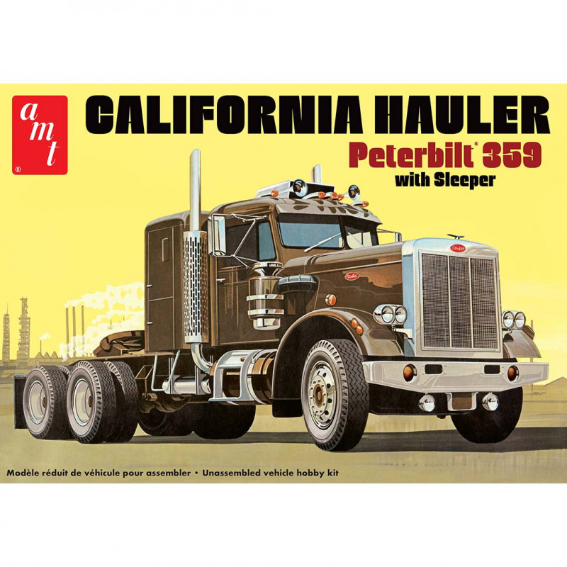 Maquette de camion en plastique CALIFORNIA HAULER Peterbilt 359 avec  couchette 1:25