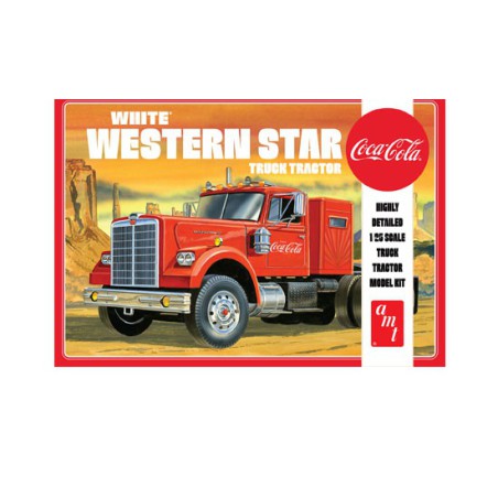 White Western Star Semi Tractor Coca-Cola 1/25 plastic truck model | Scientific-MHD