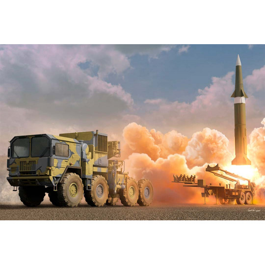 Maquette plastique de camion M1001 avec remorque M790 lance missile 1:35 Maquette plastique de...