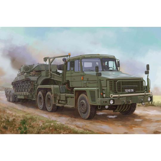 Maquette plastique de camion Scammell Commander avec remorque Fruehauf 62 tones 1:35 Maquette plastique de...