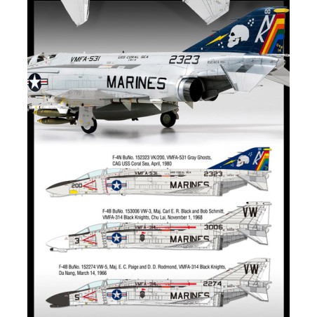 Maquette d'avion en plastique F-4B/N Gray Ghosts 1/48