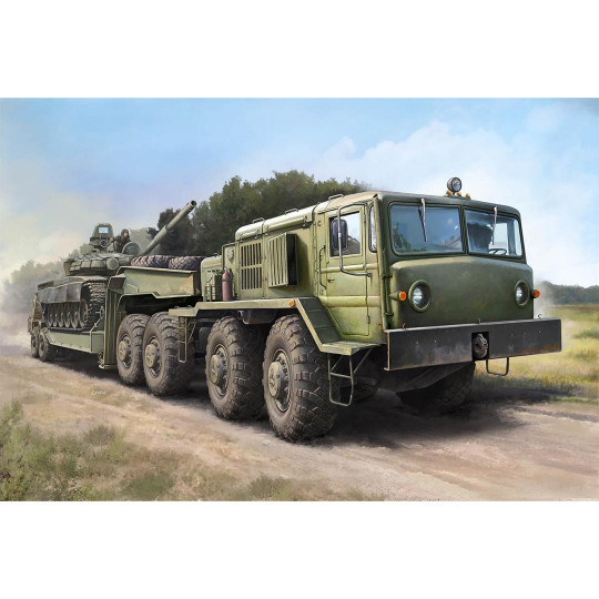Maquette plastique de camion militaire Russe MAZ-537G fin de production avec remorque MAZ/ChMZAP-5247G 1:72 Maquette plastique de...