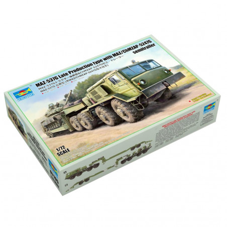 Maquette plastique de camion militaire Russe MAZ-537G fin de production  avec remorque MAZ/ChMZAP-5247G 1:72