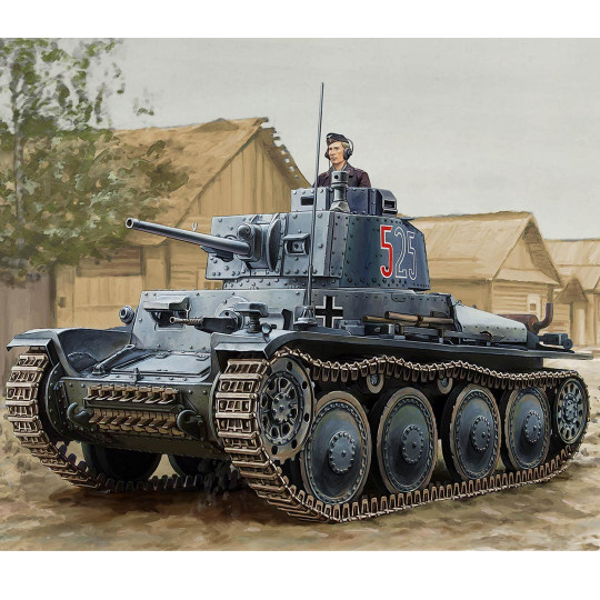 Plastikmodell eines Panzers Pzkpfw 38(t) Ausf.E/F 1:16 Plastikmodell eines Panzers...