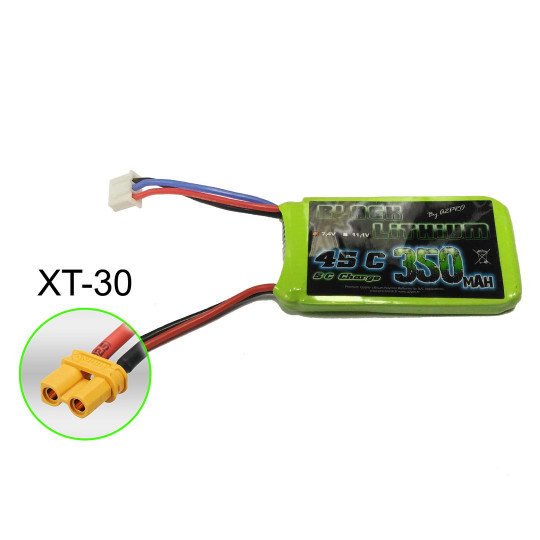 Lipo Bati für radio kontrollierte Lipo Black Lithium 350mah 45c 2s XT-30 Lipo Bati für radio...