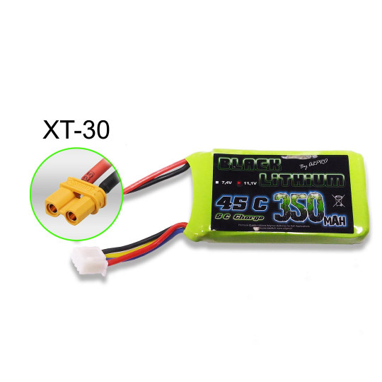 Lipo Bati für radio kontrollierte Lipo Black Lithium 350mah 45c 3s XT-30 Lipo Bati für radio...