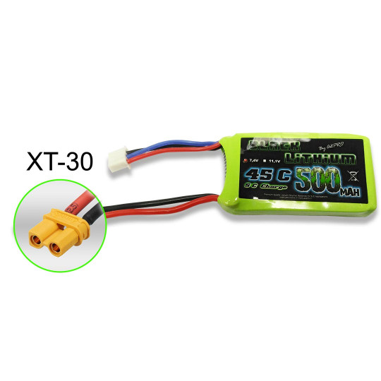 Lipo Bati für Radio -kontrollierte Lipo Black Lithium 500mAh 45c 2s XT-30 Lipo Bati für Radio...