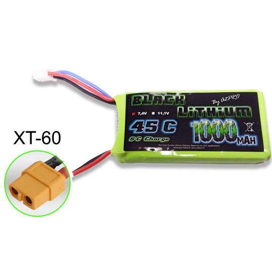 Lipo begleitet für Ruhe, die Lipo Black Lithium 1000mAh 45c 2s XT-60 Lipo begleitet für Ruhe,...