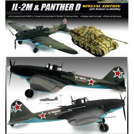 Maquette d'avion en plastique IL-2M & Panther D 1/72