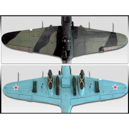 Maquette d'avion en plastique IL-2M & Panther D 1/72