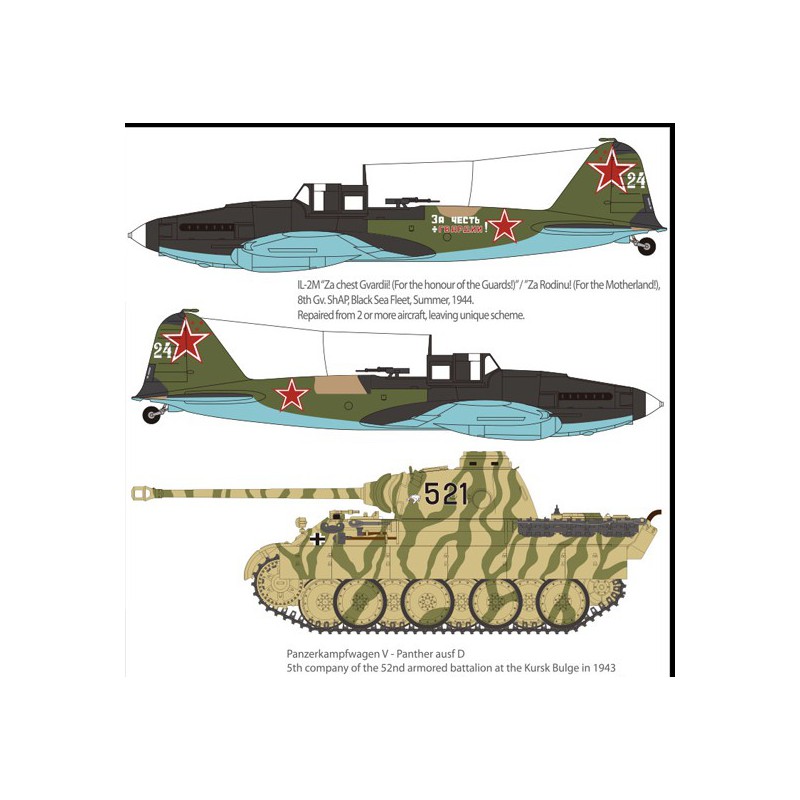 Maquette d'avion en plastique IL-2M & Panther D 1/72 Maquette d'avion en plastique IL-2M & Panther D 1/72