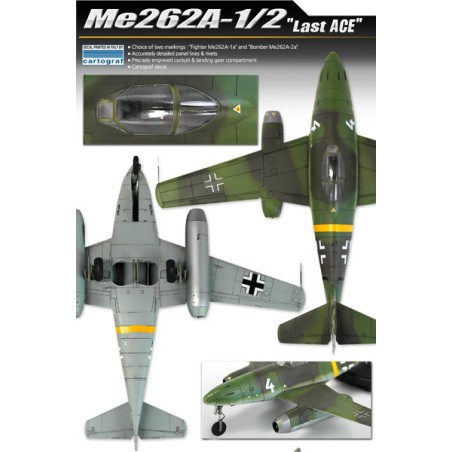 Kunststoffflugzeugmodell ME 262A-1/2 LETZT ACE 1/72 | Scientific-MHD