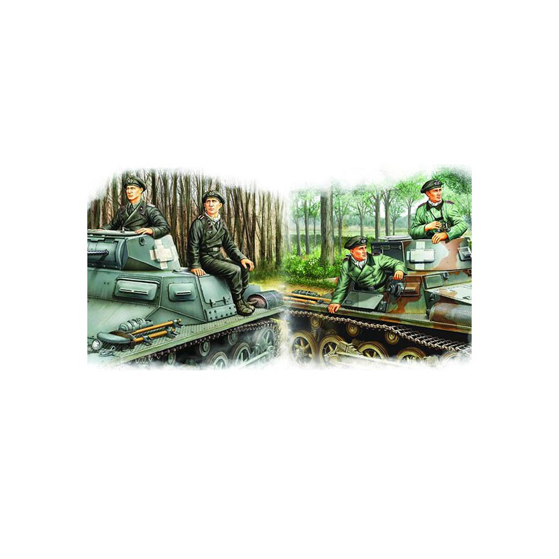 MasterBox Modellbausatz 1/35 – Rommel & Deutsche Panzerbesatzung – 6 Figuren Zum Zusammenbauen