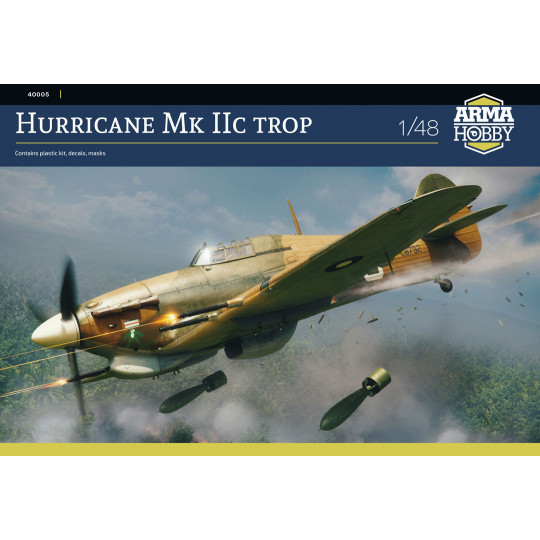 Maquette d’avion en plastique Hurricane Mk IIc trop 1:48 Maquette d’avion en...