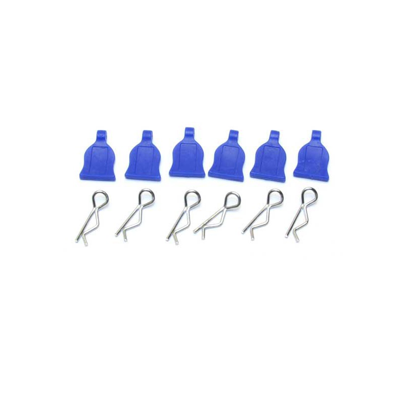 Accessoires pour voiture radiocommandée 6 Clips à Enlèv. rapide bleus