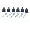 Accessoires pour voiture radiocommandée 6 Clips à Enlèv. rapide noirs
