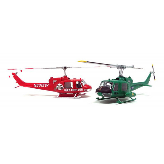 Bell Huey Feuerwehr und Vietnam Modellhubschrauber aus Kunststoff 1:72 Bell Huey Feuerwehr und...
