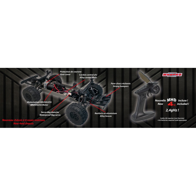 Voiture électrique radiocommandée INTERCEPTOR NOIR XL 1/10