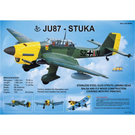 Radio -controlled thermal aircraft Ju 87b Stuka120 Arf | Scientific-MHD