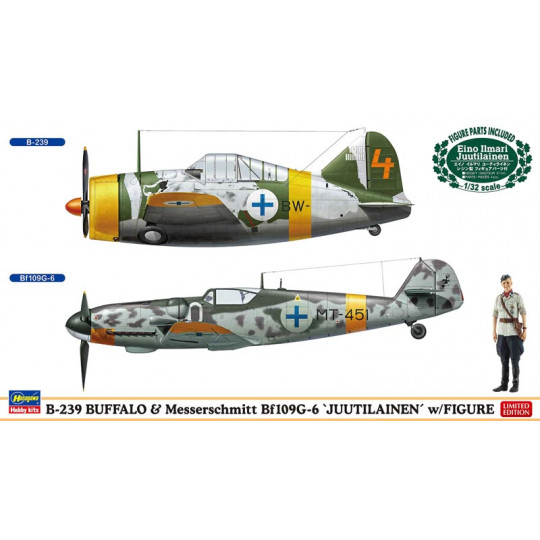 Maquettes d'avions en plastique B-239 Buffalo et BF109G-6 'Juutilainen' 1:72 Maquettes d'avions en...