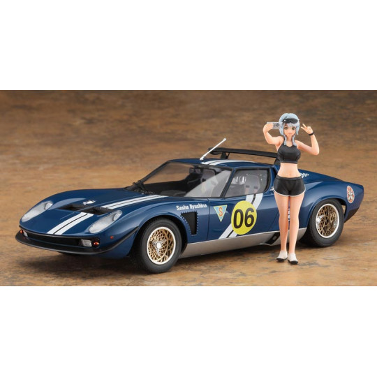 Maquette plastique de voiture Lamborghini Jota SVR avec Figurine Sasha Ilyushina SP556 1:24 Maquette plastique de...