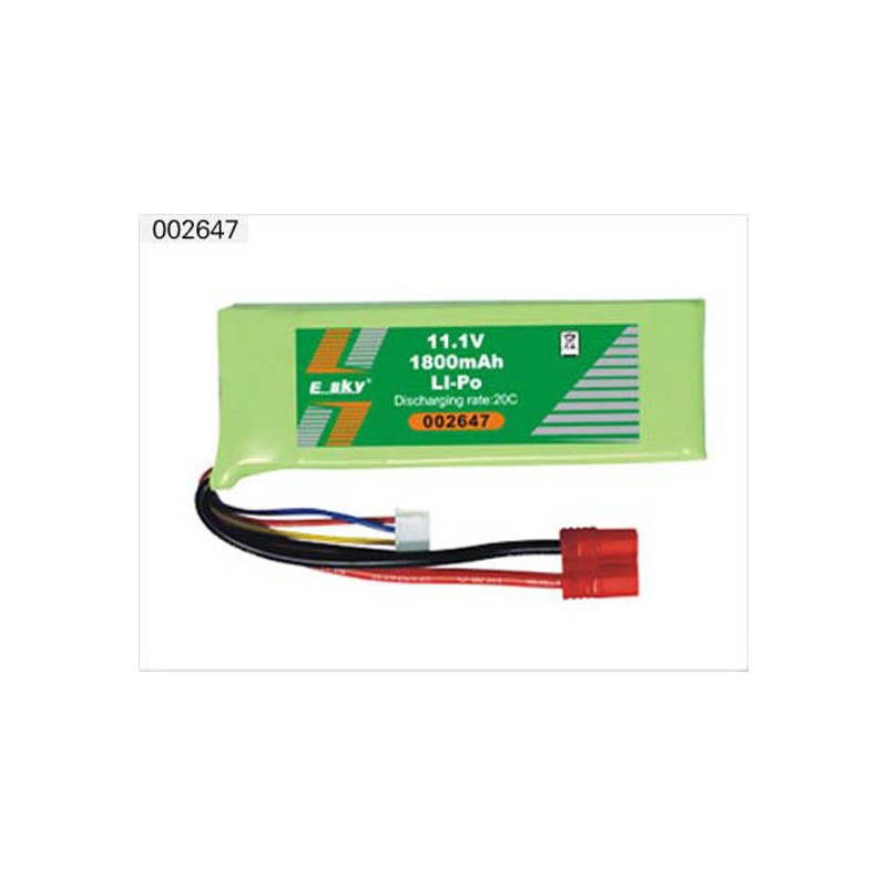 Pièce pour hélicoptère électrique ACCU LiPo 1800mA 11,1V Prise B