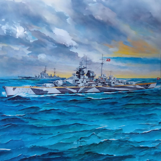 Maquette de bateau en plastique TIRPITZ 1:800 Maquette de bateau en...